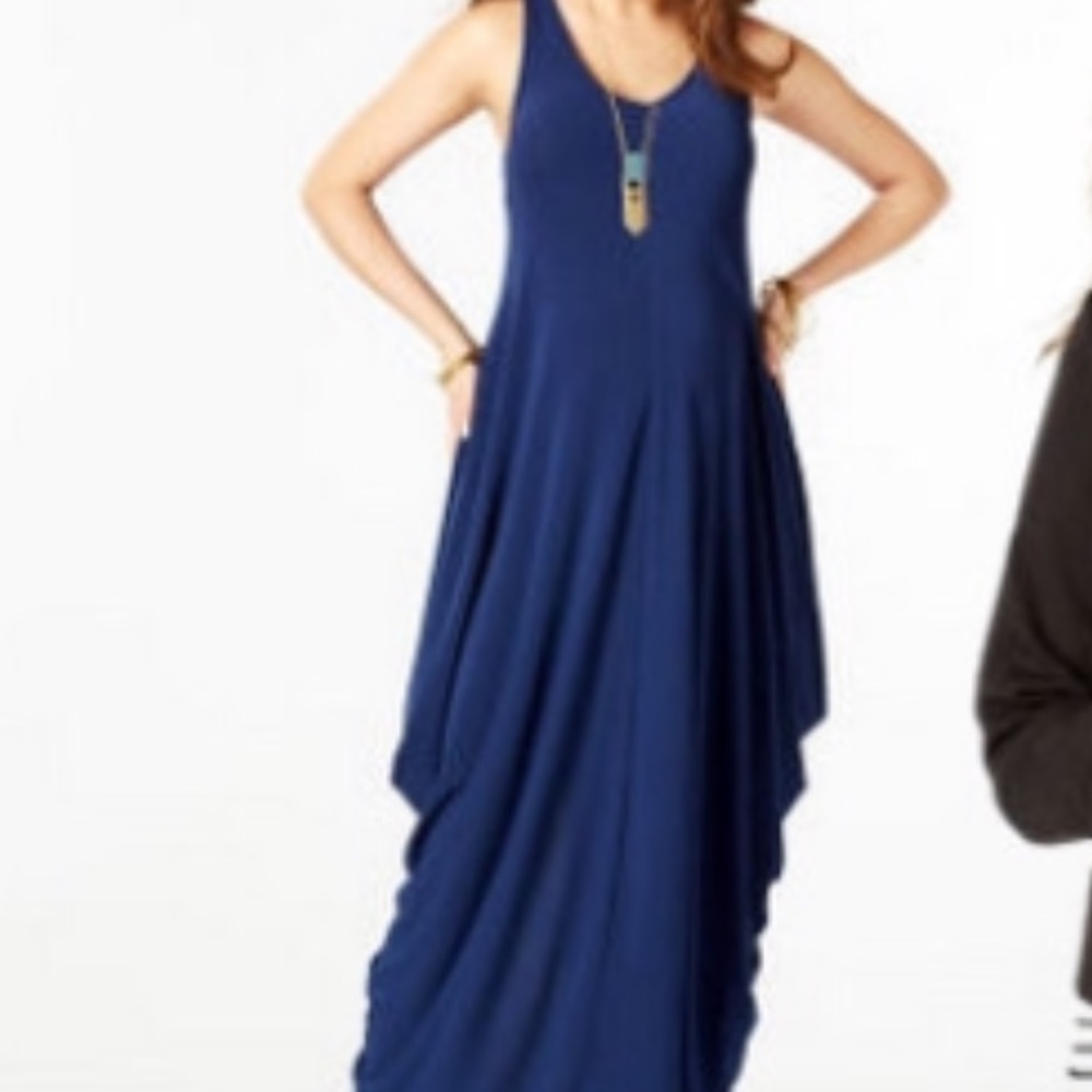 Rachel Zoe navy blue maxi maternity dress